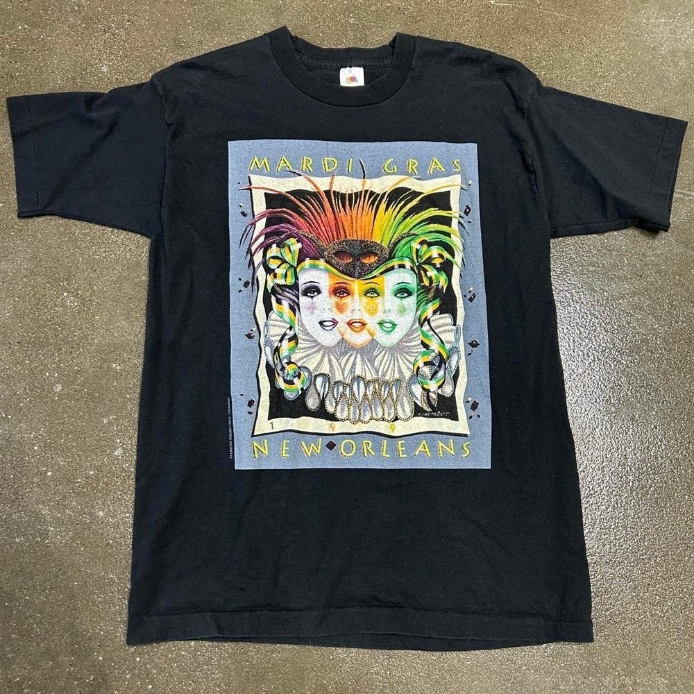 Vintage 1992 Mardi Gras Parade New Orleans Men's Size Medium Graphic Tee